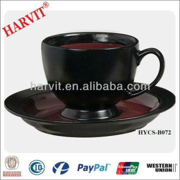 Two Tone Black and Red Color Coffee Sets Stoneware